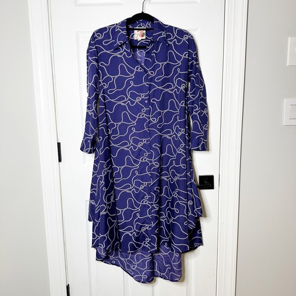 Truly 4 You Dresses & Skirts - Truly 4 You Shirt Dress Womens Small Purple Nautical Rope High Low Excellent